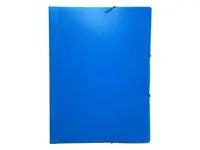 Gummibandsmapp u.kl. A4 plast blå - Primmeshiper