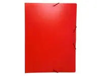 Gummibandsmapp u.kl. A4 plast röd - Primmeshiper