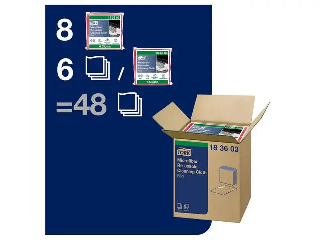 Microfiberduk TORK 30,5x30,5cm röd 6/fp - Primmeshiper