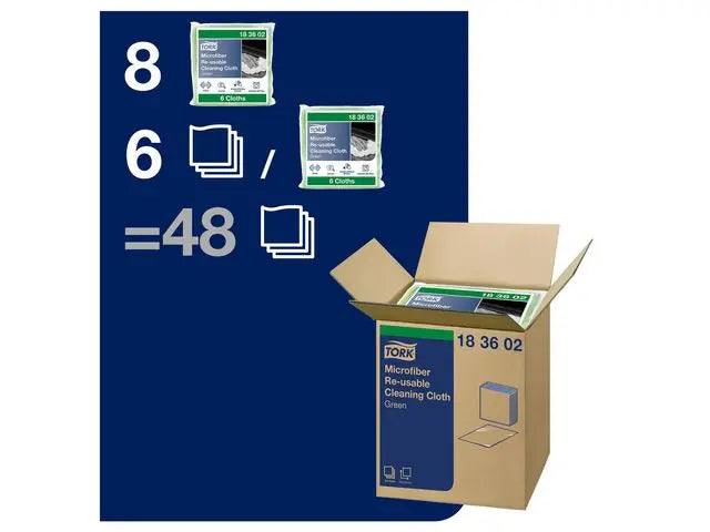 Microfiberduk TORK 30,5x30,5cm grön 6/fp - Primmeshiper