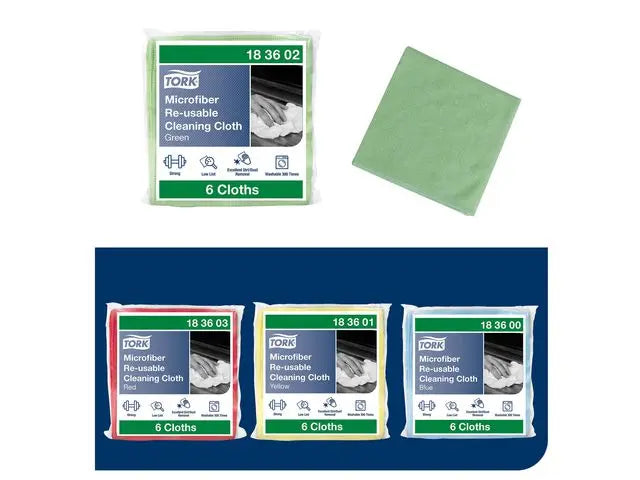 Microfiberduk TORK 30,5x30,5cm grön 6/fp - Primmeshiper