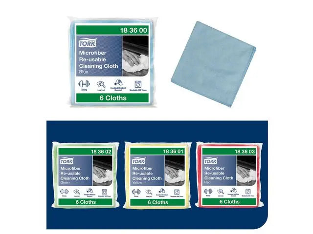 Microfiberduk TORK 30,5x30,5cm blå 6/fp - Primmeshiper