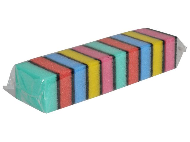 Rengöringssvamp 9x6cm 10/fp flerfärgad - Primmeshiper