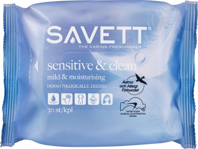 Våtservett SAVETT Sensitive 30/fp - Primmeshiper