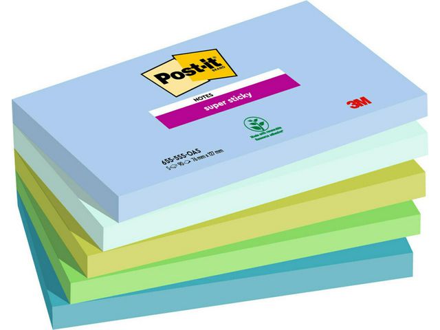 Notes POST-IT SS Oasis 76x127mm 5/fp - Primmeshiper