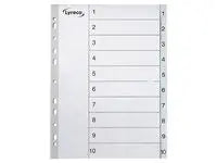 Plastregister LYRECO A4 PP 1-10 grå - Primmeshiper