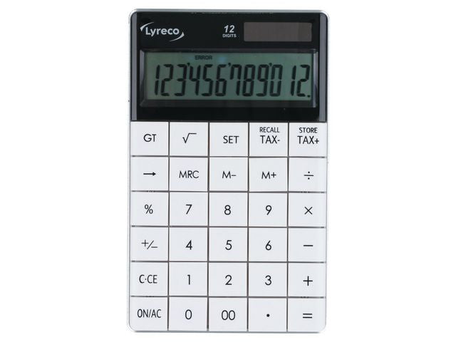 Bordsräknare LYRECO 1589 12 siffror vit - Primmeshiper