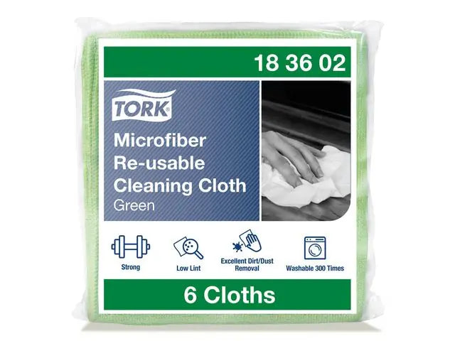 Microfiberduk TORK 30,5x30,5cm grön 6/fp - Primmeshiper