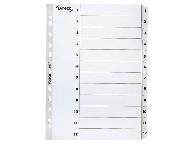 Kartongregister LYRECO A4 1-12 vit - Primmeshiper