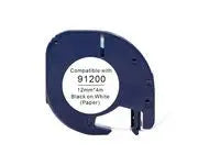 Tape papper 12mmx4m svart på vit - Primmeshiper