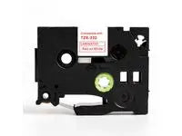 Tape 12mm TZe-232 röd på vit - Primmeshiper