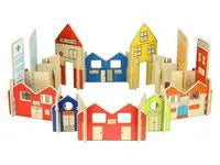 Byggset Stad i trä 26 delar - Primmeshiper