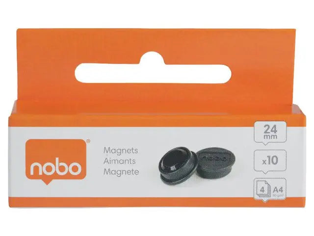 Magnet NOBO svart 24mm 10/fp - Primmeshiper