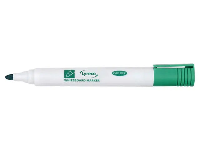 Whiteboardpenna LYRECO drywipe rund grön - Primmeshiper