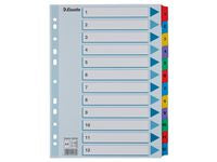 Kartongregister m. plastfl. A4 1-12 färg - Primmeshiper