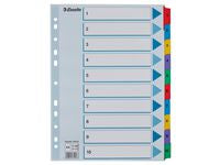 Kartongregister m. plastfl. A4 1-10 färg - Primmeshiper