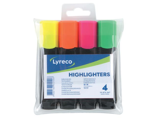 Överstrykningspenna LYRECO 2-5mm 4/fp - Primmeshiper