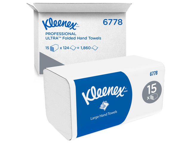 Handduk KLEENEX V-vikt 1860/fp Vit - Primmeshiper