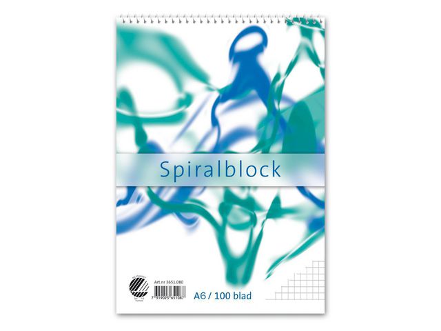Spiralblock A6 60g 100 blad rutat - Primmeshiper