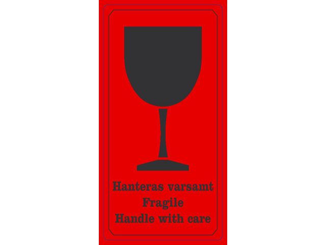 Etikett - Hanteras varsamt - SH 1000/RL - Primmeshiper
