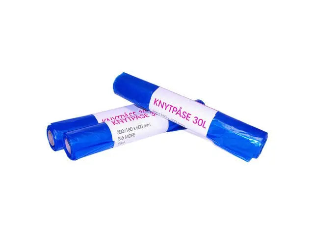 Plastsäck knyt MD 30L 15my blå 25/RL - Primmeshiper