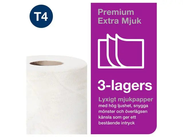 Toalettpapper TORK Pre T4 3-lag 8/fp - Primmeshiper