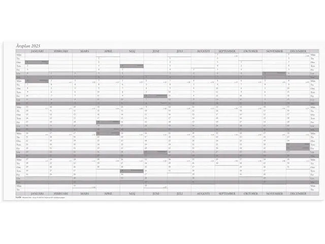 Väggkalender Årsplan 2025 5/fp - Primmeshiper