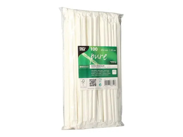 Sugrör böjbart 6mm 20cm styckförp 100/fp - Primmeshiper