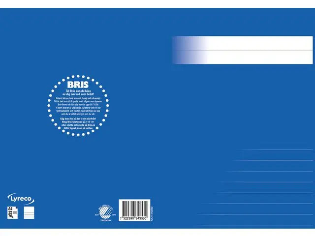 Skrivhäfte A4 1/2 sida linj 14,5mm blå - Primmeshiper