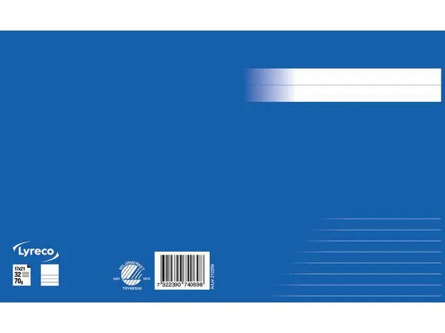 Skrivhäfte 17x21cm ½ sida linj 8,5mm blå - Primmeshiper