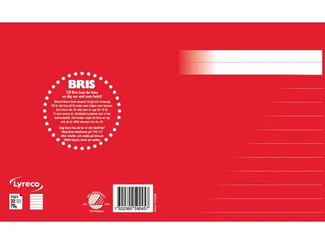 Skrivh.17x21cm linj. 14,5mm röd - Primmeshiper