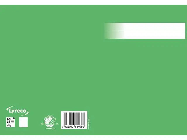 Skrivhäfte A5 olinjerat grön - Primmeshiper