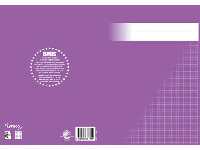 Räknehäfte A4 rutat 5x5mm lila 32 blad - Primmeshiper