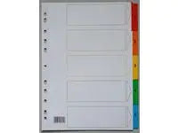 Kartongregister PLASTOREG A4 170g 1-5 - Primmeshiper