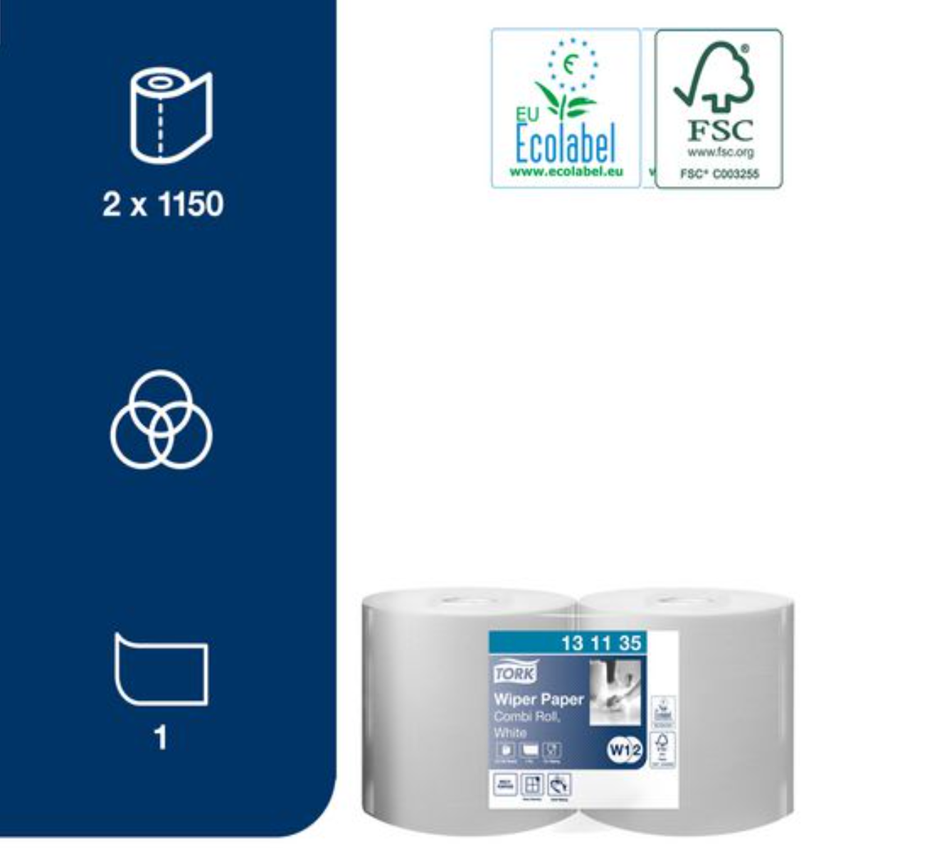 Industritork TORK Adv W1/2 vit 460m - Primmeshiper