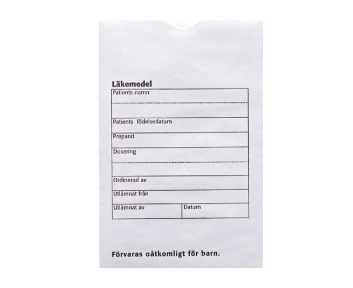 Läkemedelspåse med tryck 100/fp - Primmeshiper