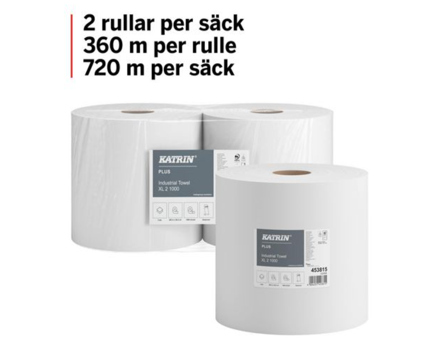 Industritork KATRIN Plus XL vit 360m - Primmeshiper