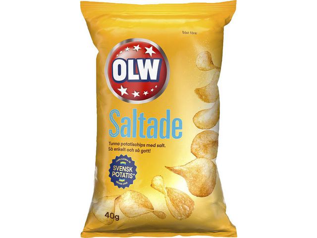 Chips OLW lättsaltade 20x40g - Primmeshiper