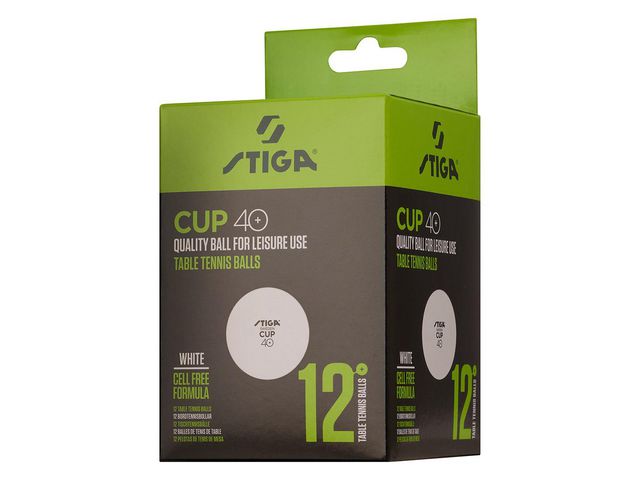 Bordtennisboll STIGA Cup vit 12/fp - Primmeshiper