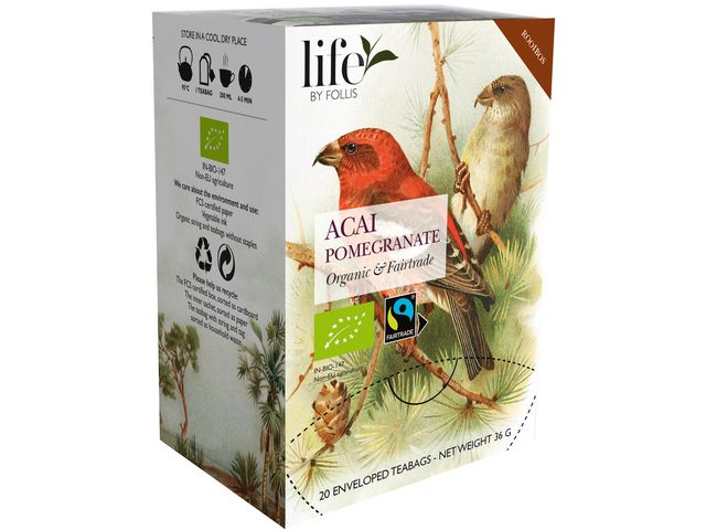 Te LIFE BY FOLLIS Acai granatäpple 20/fp Primmeshiper