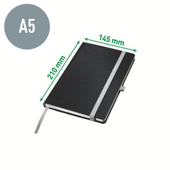 Ant.bok LEITZ Style A5 H rut. 80bl svart Primmeshiper