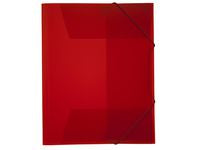 Gummibandsmapp plast 3-kl A4 transp/röd - Primmeshiper