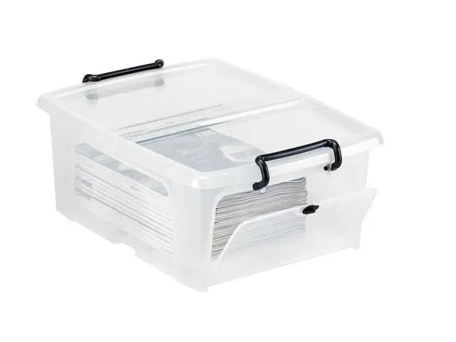 Plastlåda STRATA 20L klar med lock PP - Primmeshiper