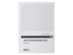 Anteckningsblock A4 100 blad hål TF rut - Primmeshiper