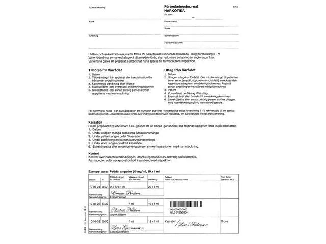 Häfte Narkotikajournal A4 - Primmeshiper