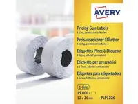 Prisetikett AVERY 1-rad 26x12mm 15000/fp - Primmeshiper