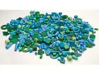 Träpärlor mix blå/grön 250gr ca 600st - Primmeshiper