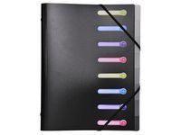 Sorteringsmapp EXACOMPTA PP 8-flik svart - Primmeshiper