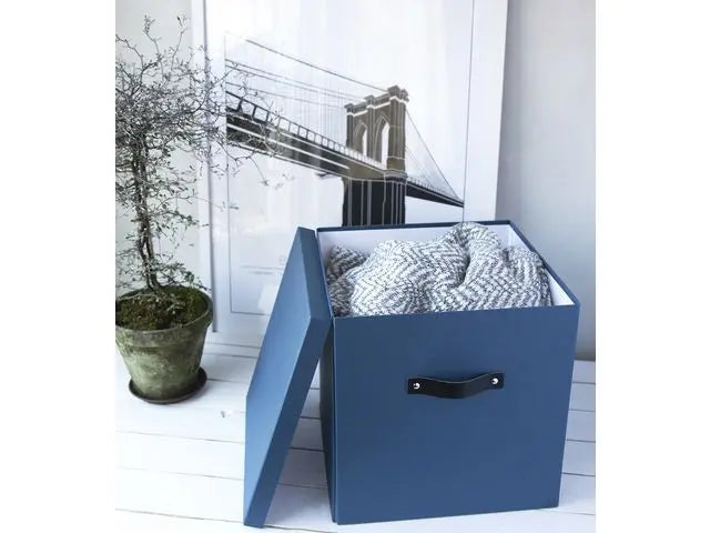 Förvaringsbox m.lock kartong stor blå - Primmeshiper
