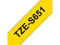 Tape BROTHER TZES651 24mm svart/gul Primmeshiper